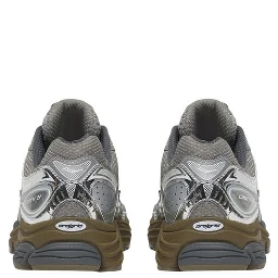 Silver Synthetic Athletic Sneakers