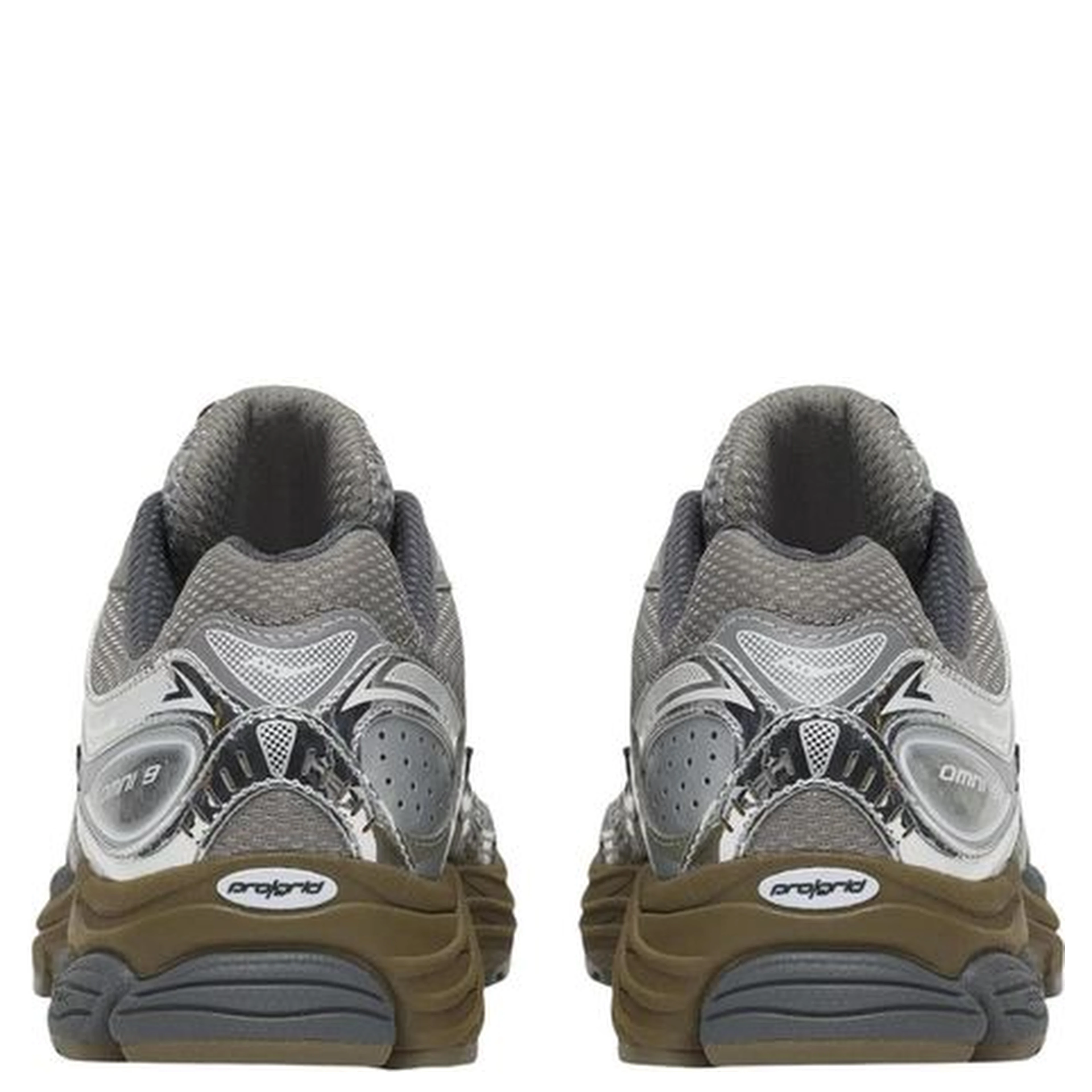 Silver Synthetic Athletic Sneakers
