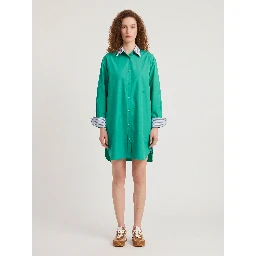 Green cotton chemisier dress