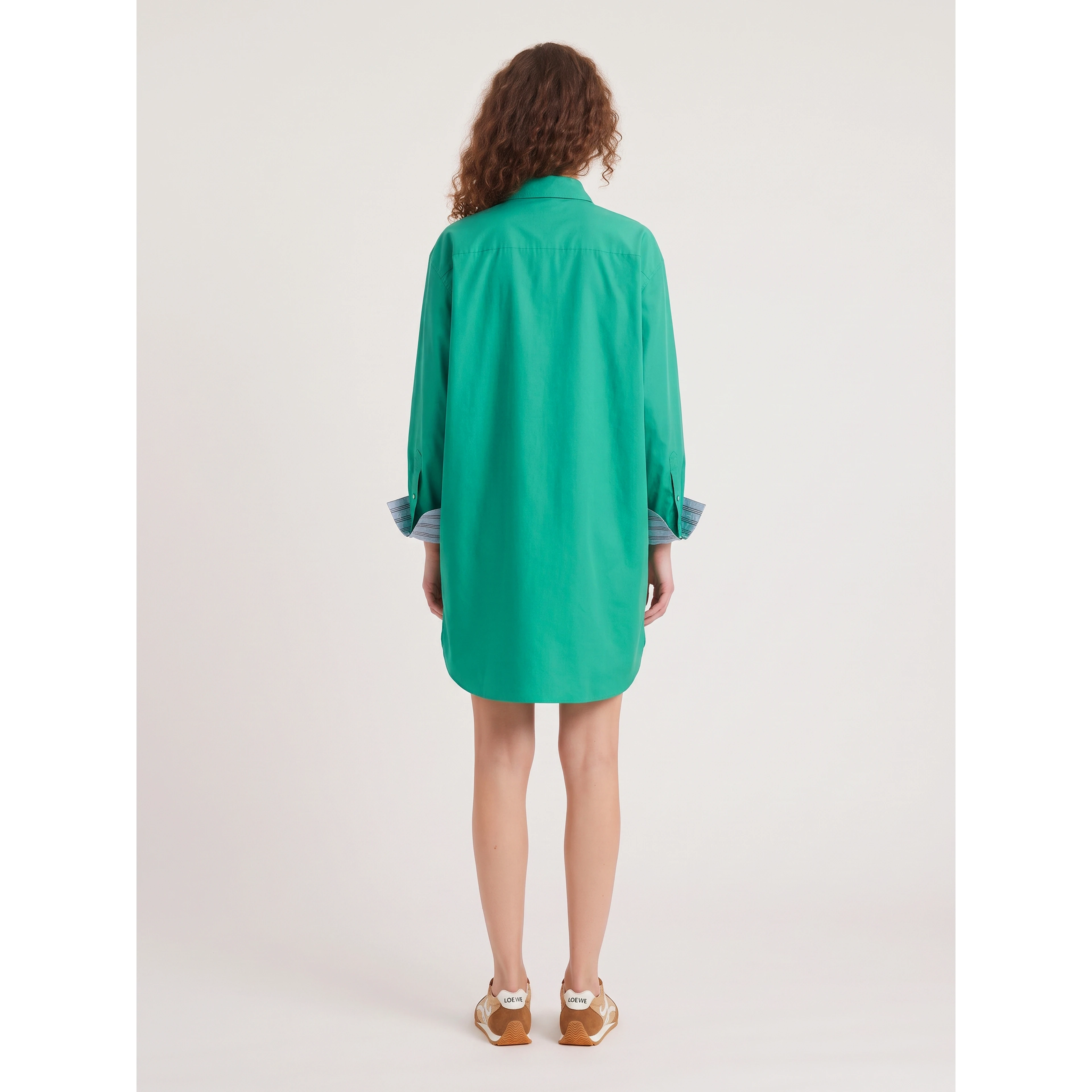 Green cotton chemisier dress