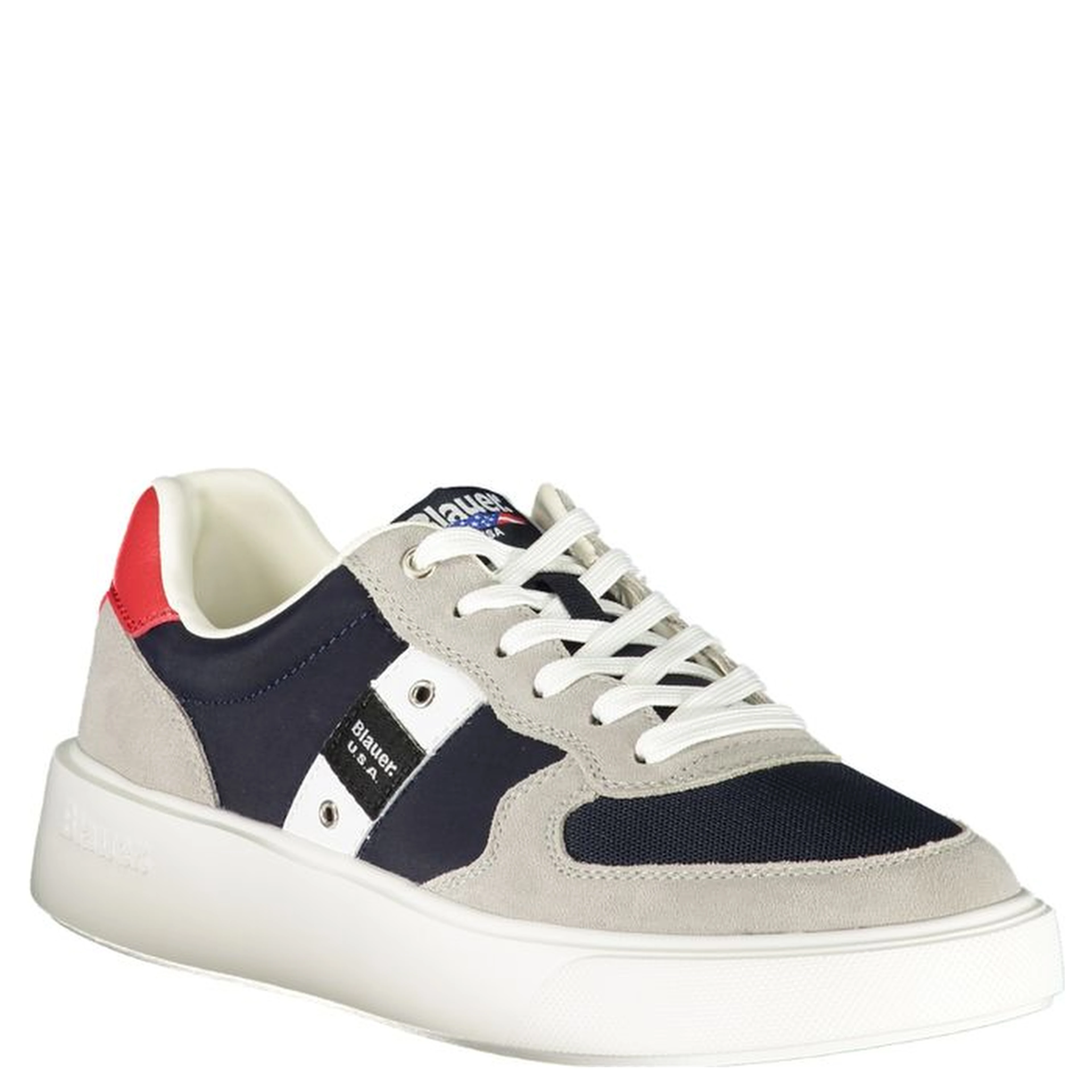Blue Polyurethane Men Sneaker