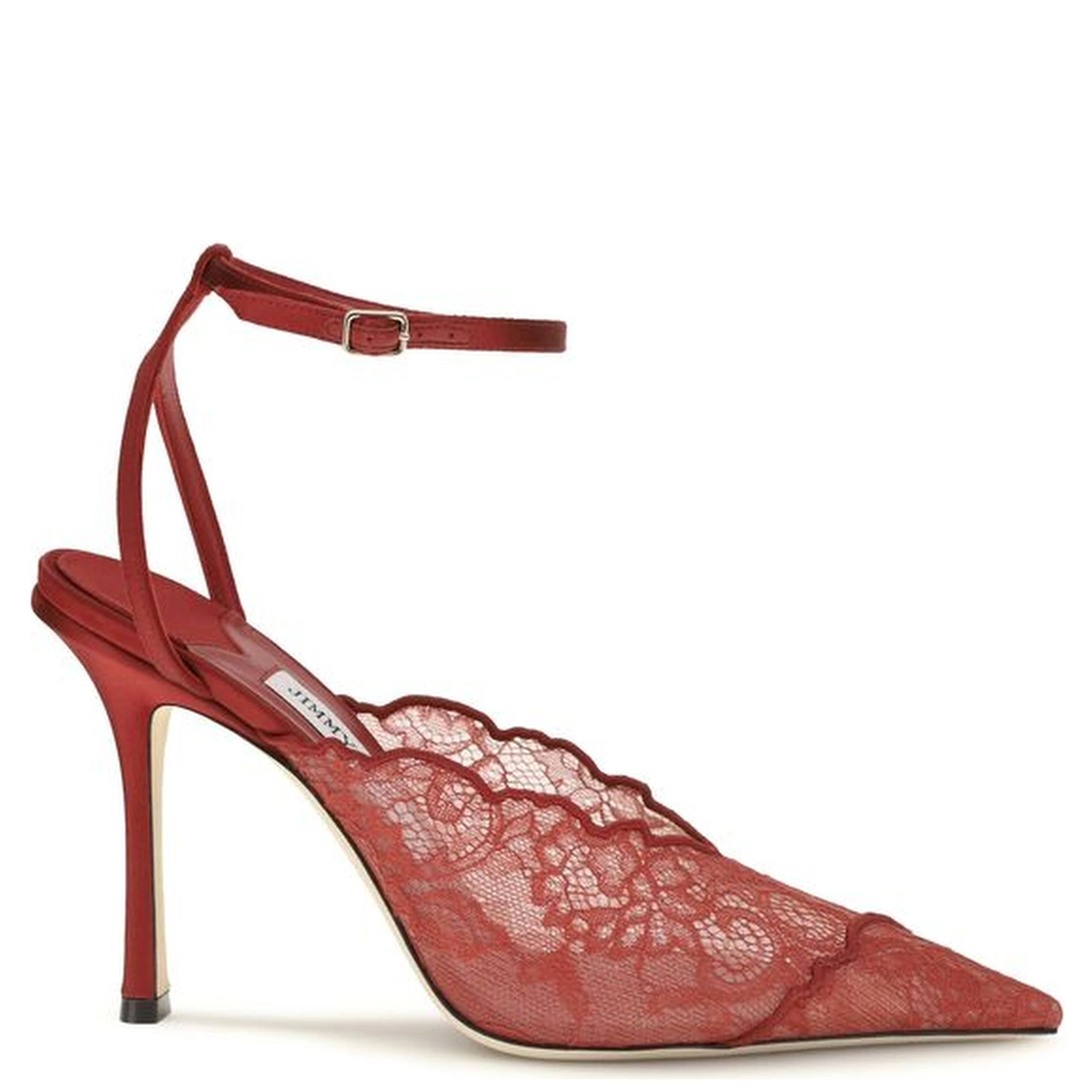 Red Fabric High Heel Pumps