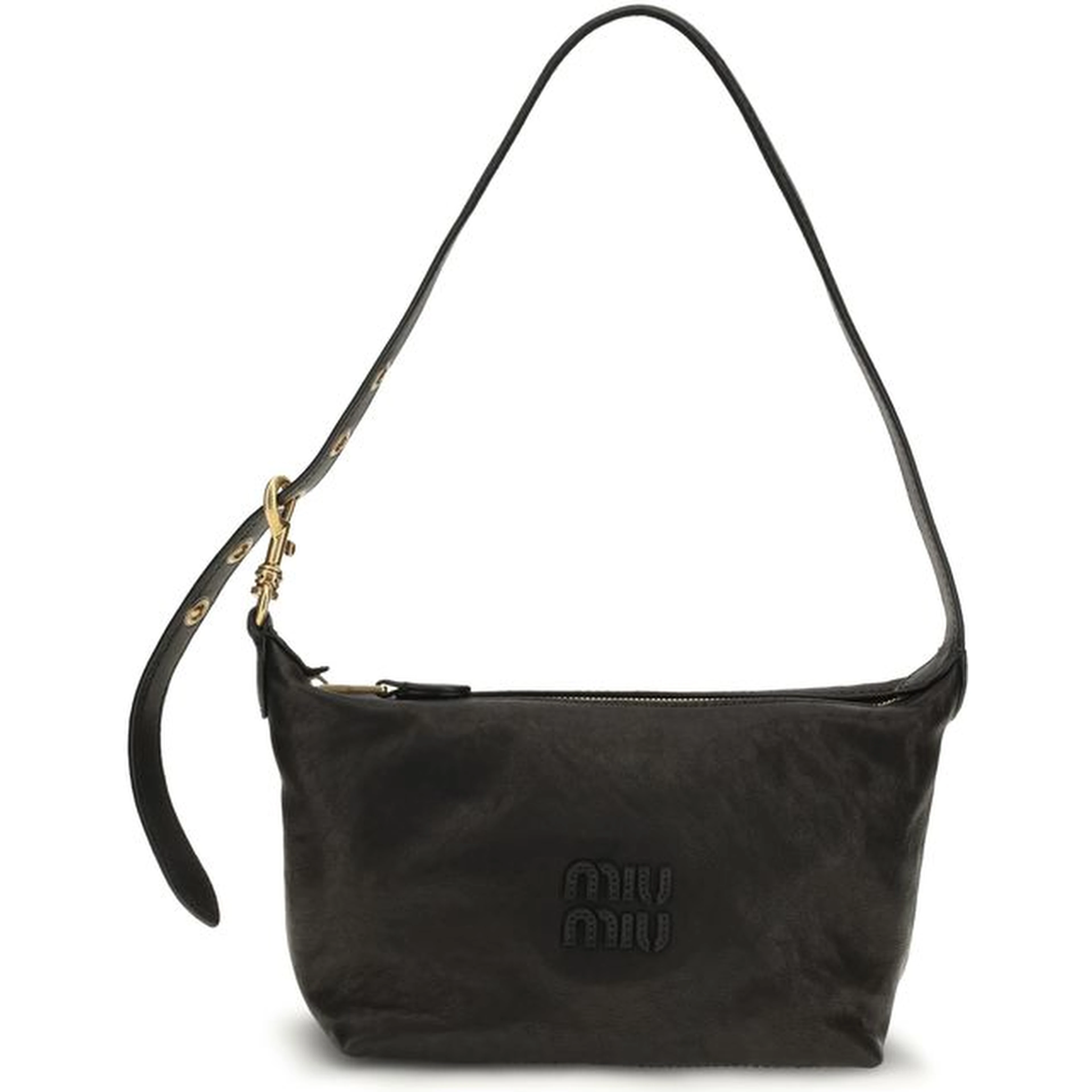 Black Suede Leather Shoulder Bag