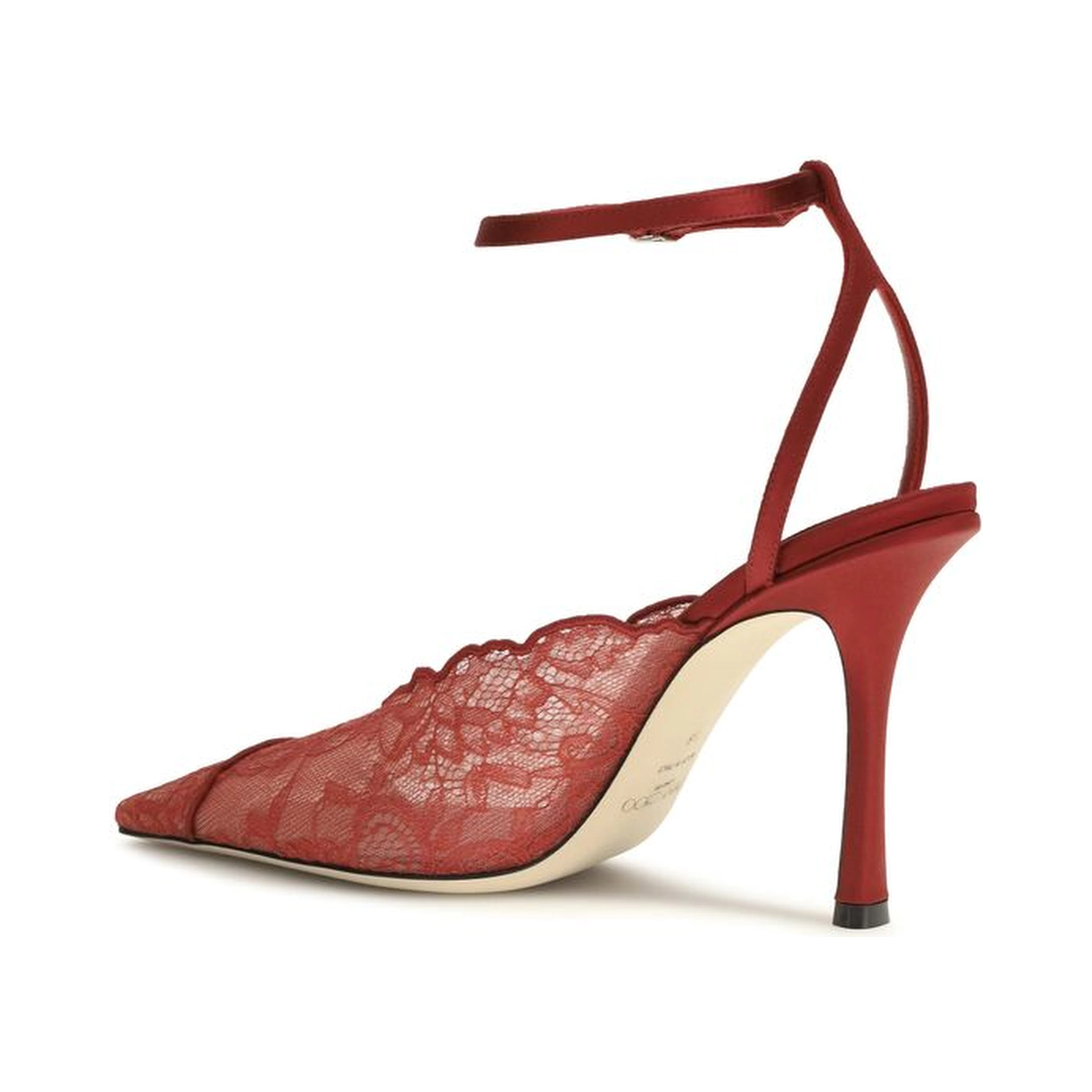 Red Fabric High Heel Pumps