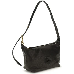 Black Suede Leather Shoulder Bag