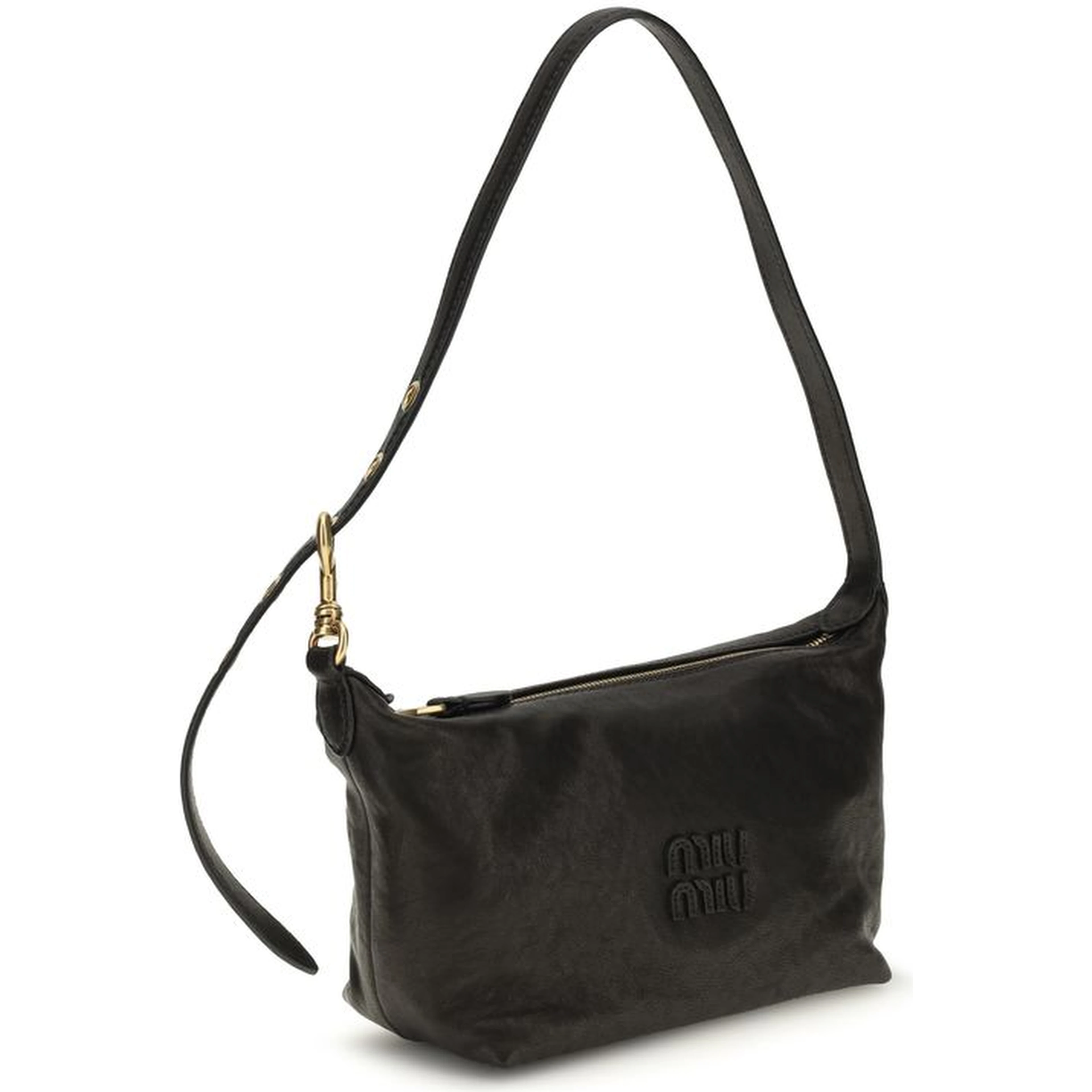 Black Suede Leather Shoulder Bag