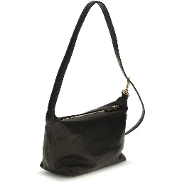 Black Suede Leather Shoulder Bag