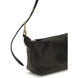 Black Suede Leather Shoulder Bag
