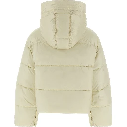 White Polyamide Full-Length Jacket