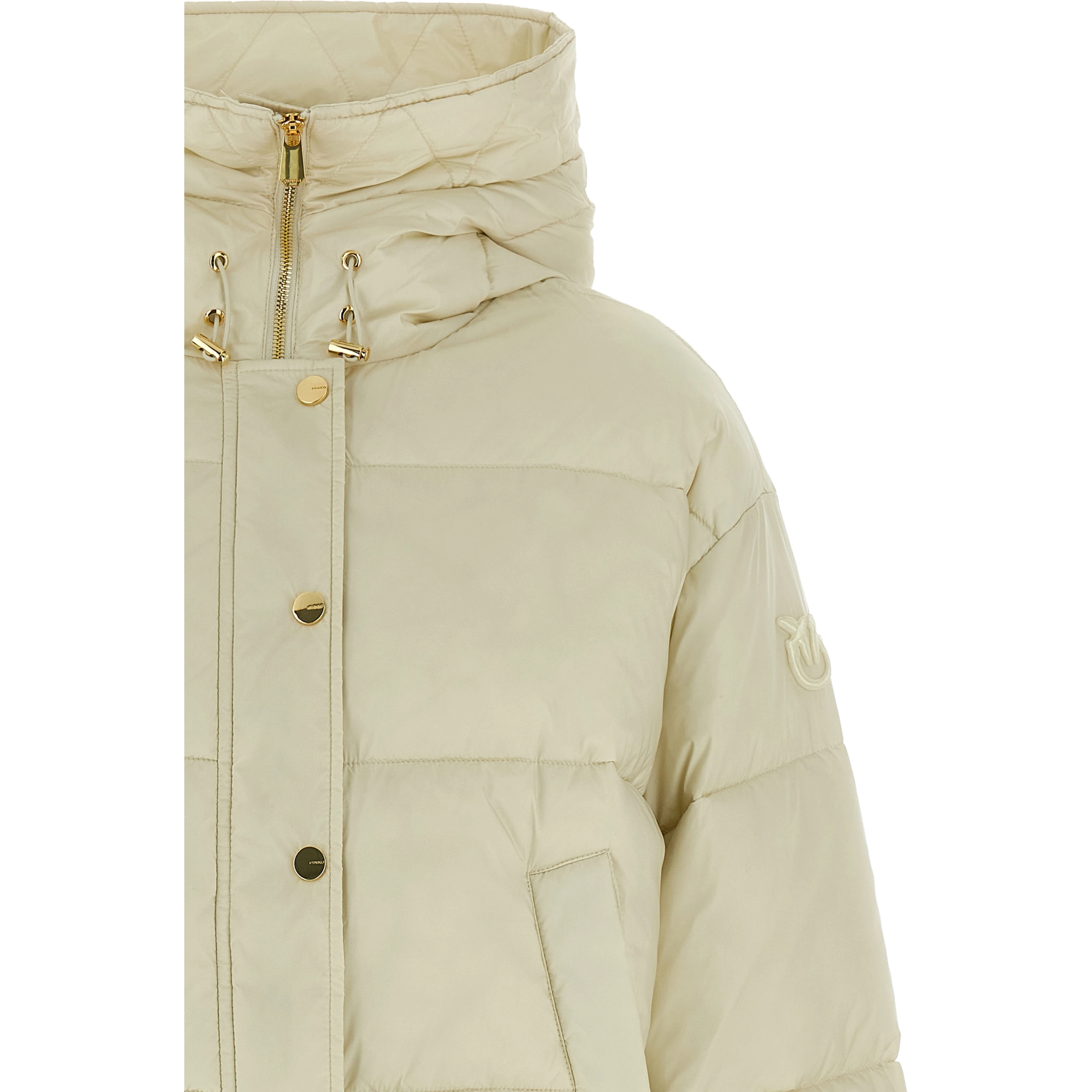 White Polyamide Full-Length Jacket