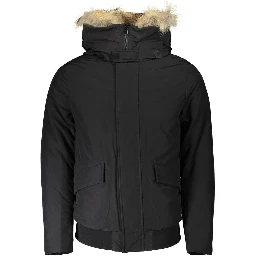 Black Cotton Men Jacket