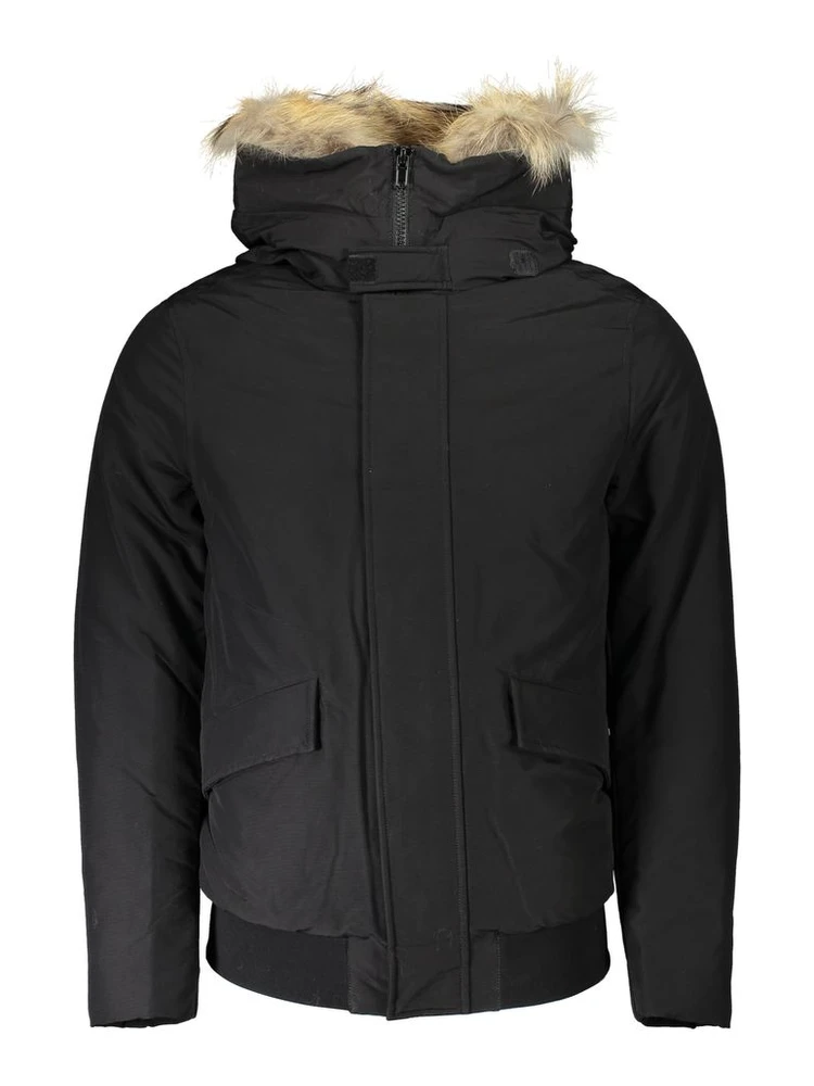 Black Cotton Men Jacket