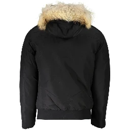 Black Cotton Men Jacket