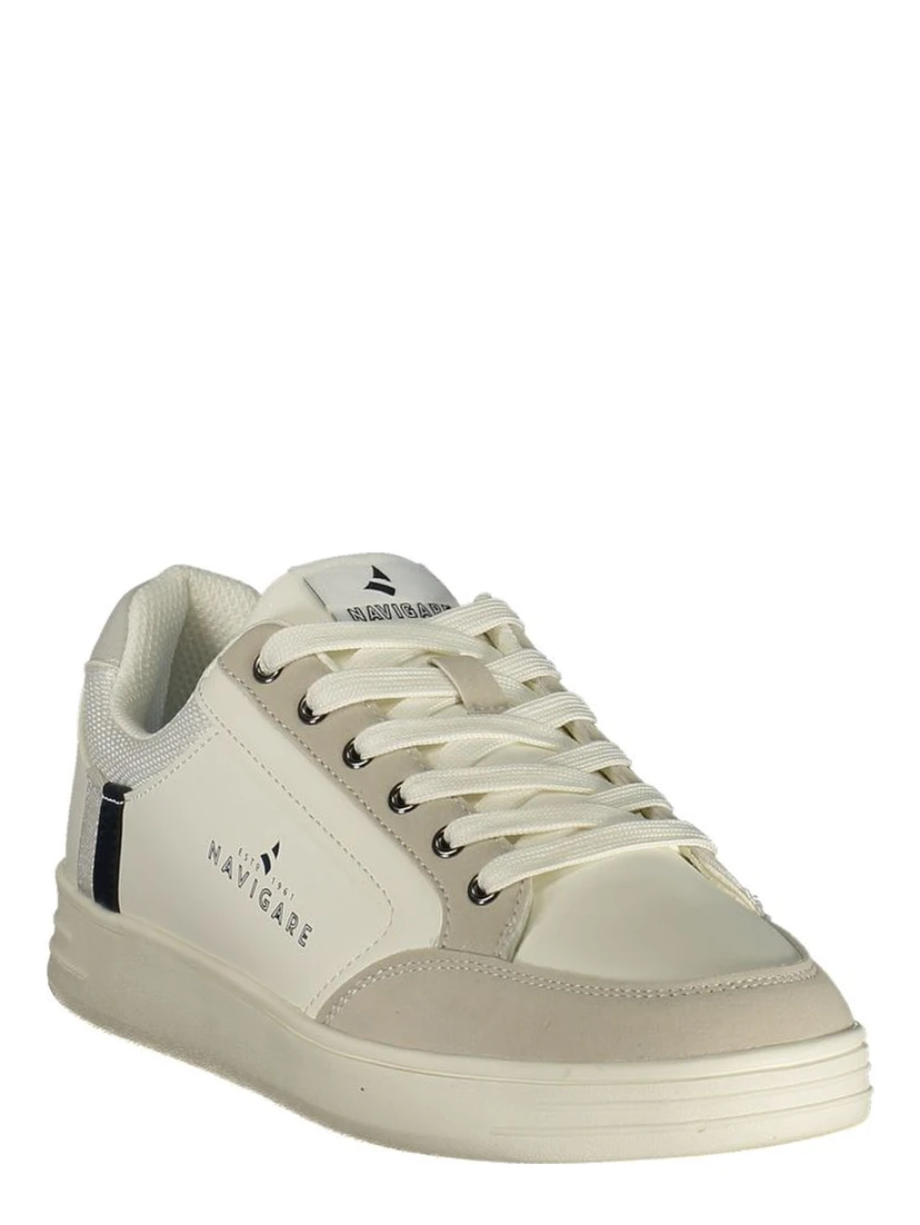 White Polyurethane Men Sneaker