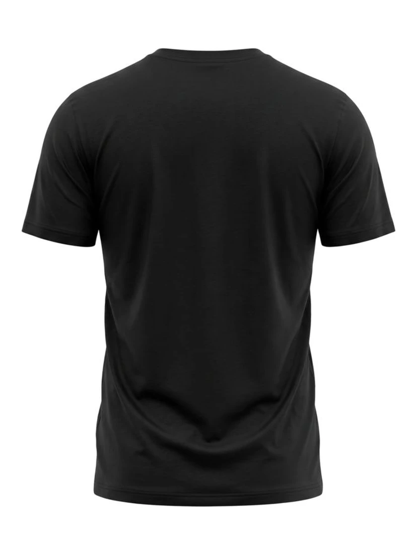 Black Cotton Men T-Shirt