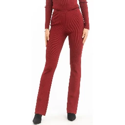 Red Viscose Casual Pants