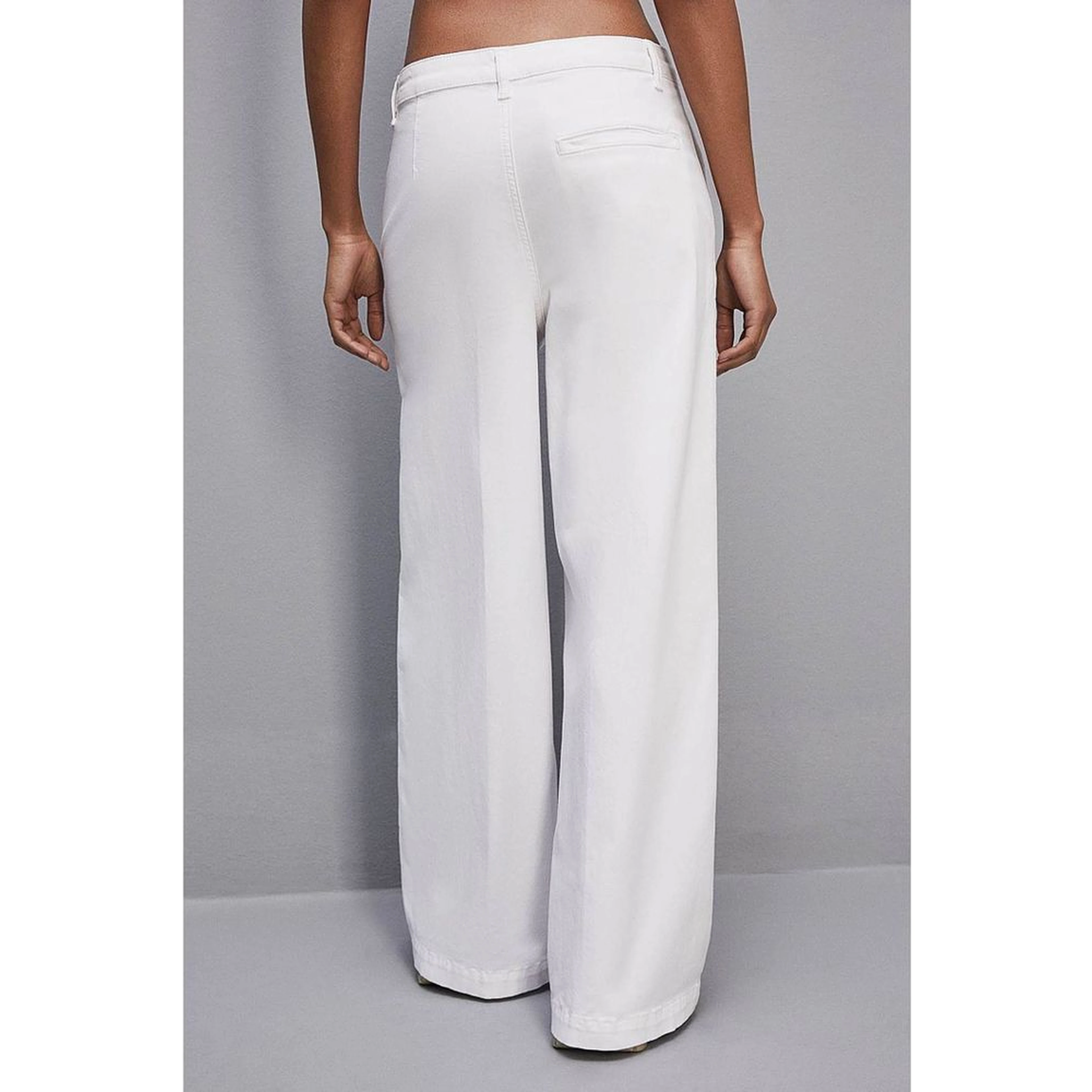 White Cotton Casual Pants