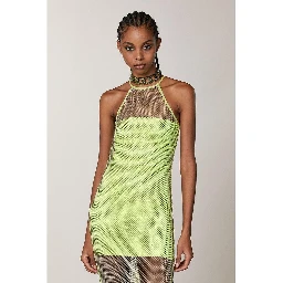 Yellow Polyester Casual Dress