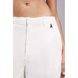 White Cotton Casual Pants