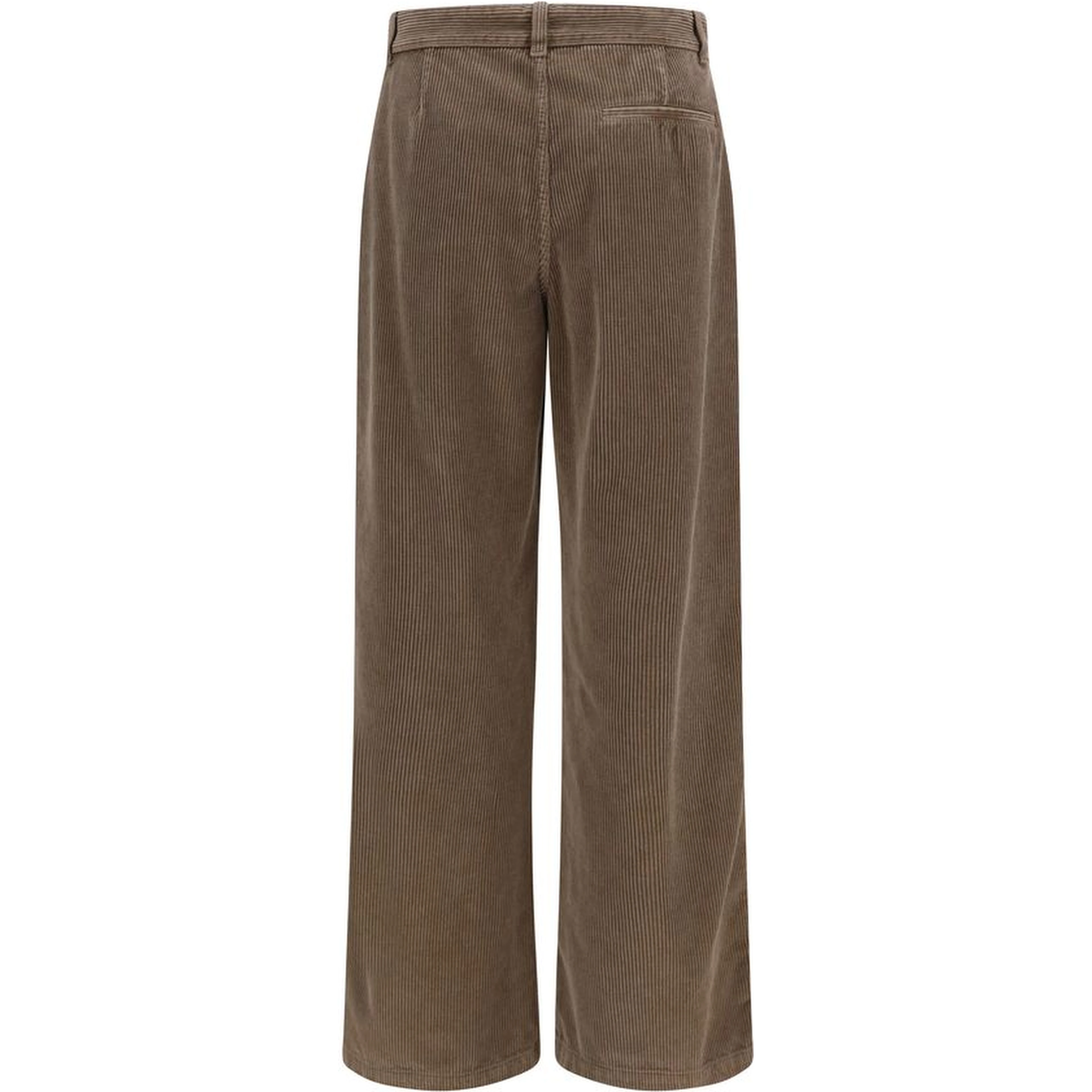 Brown Cotton Casual Pants