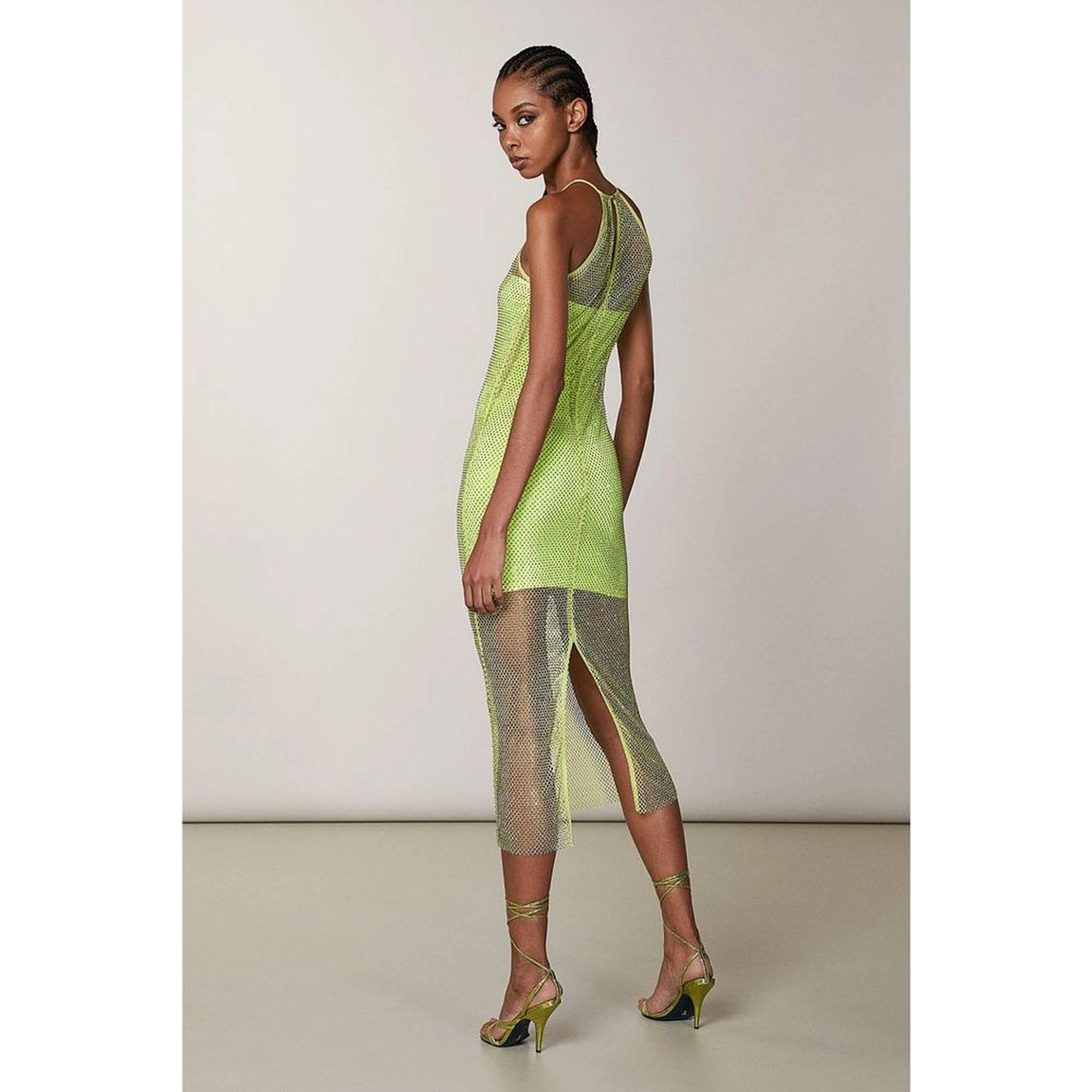 Yellow Polyester Casual Dress