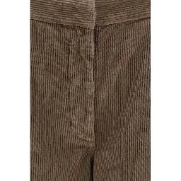 Brown Cotton Casual Pants