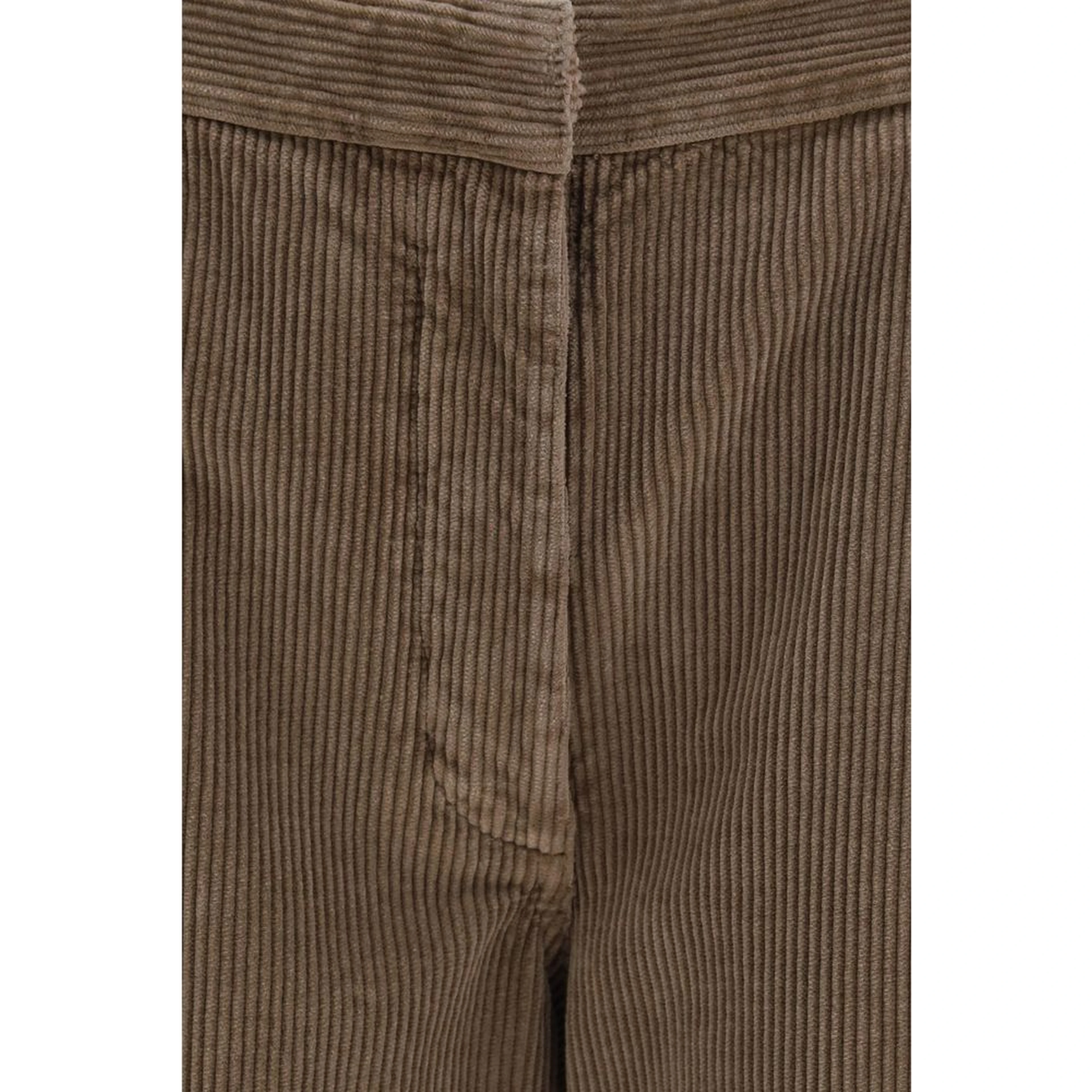 Brown Cotton Casual Pants