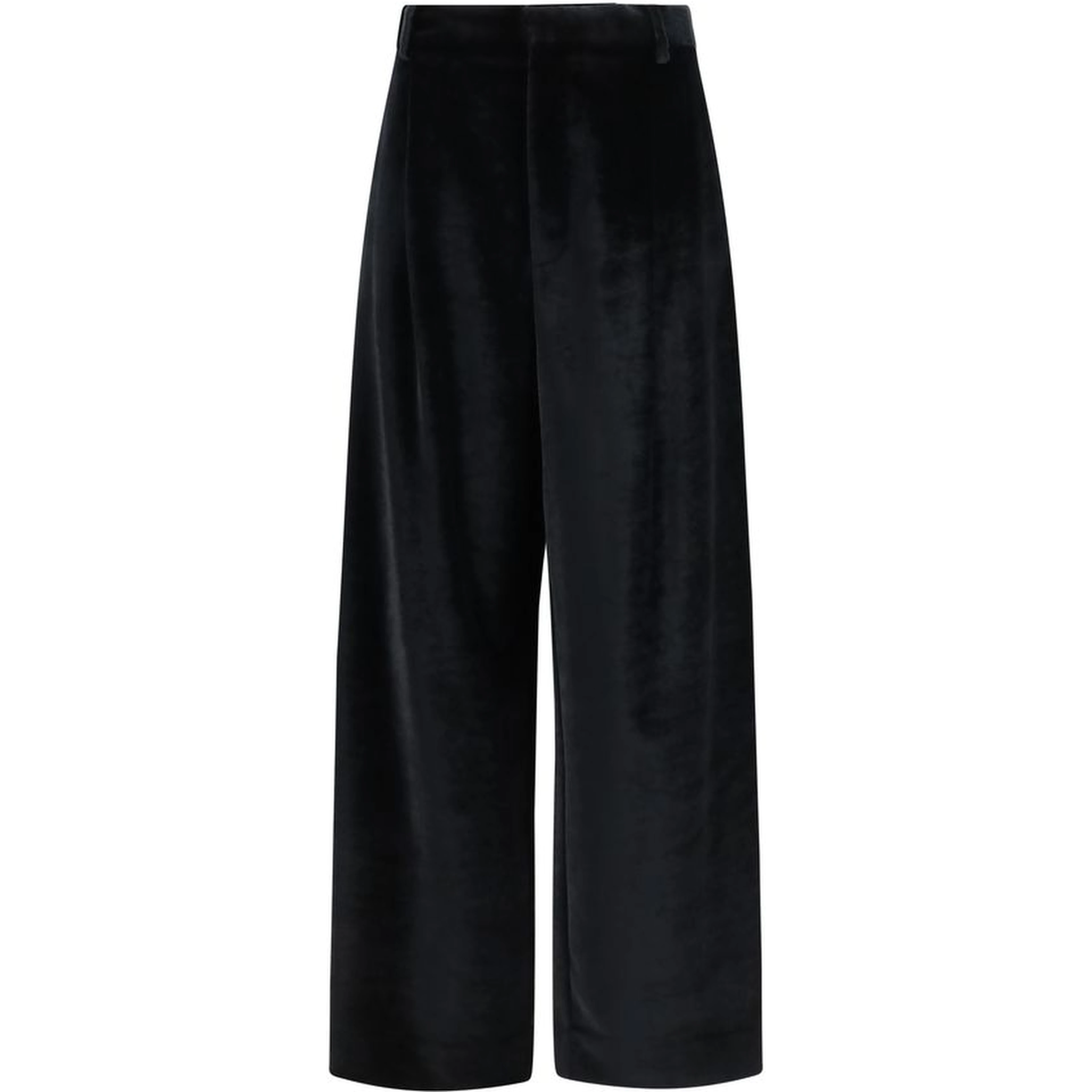 Black Viscose Casual Pants