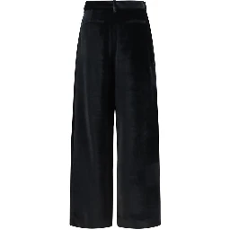 Black Viscose Casual Pants