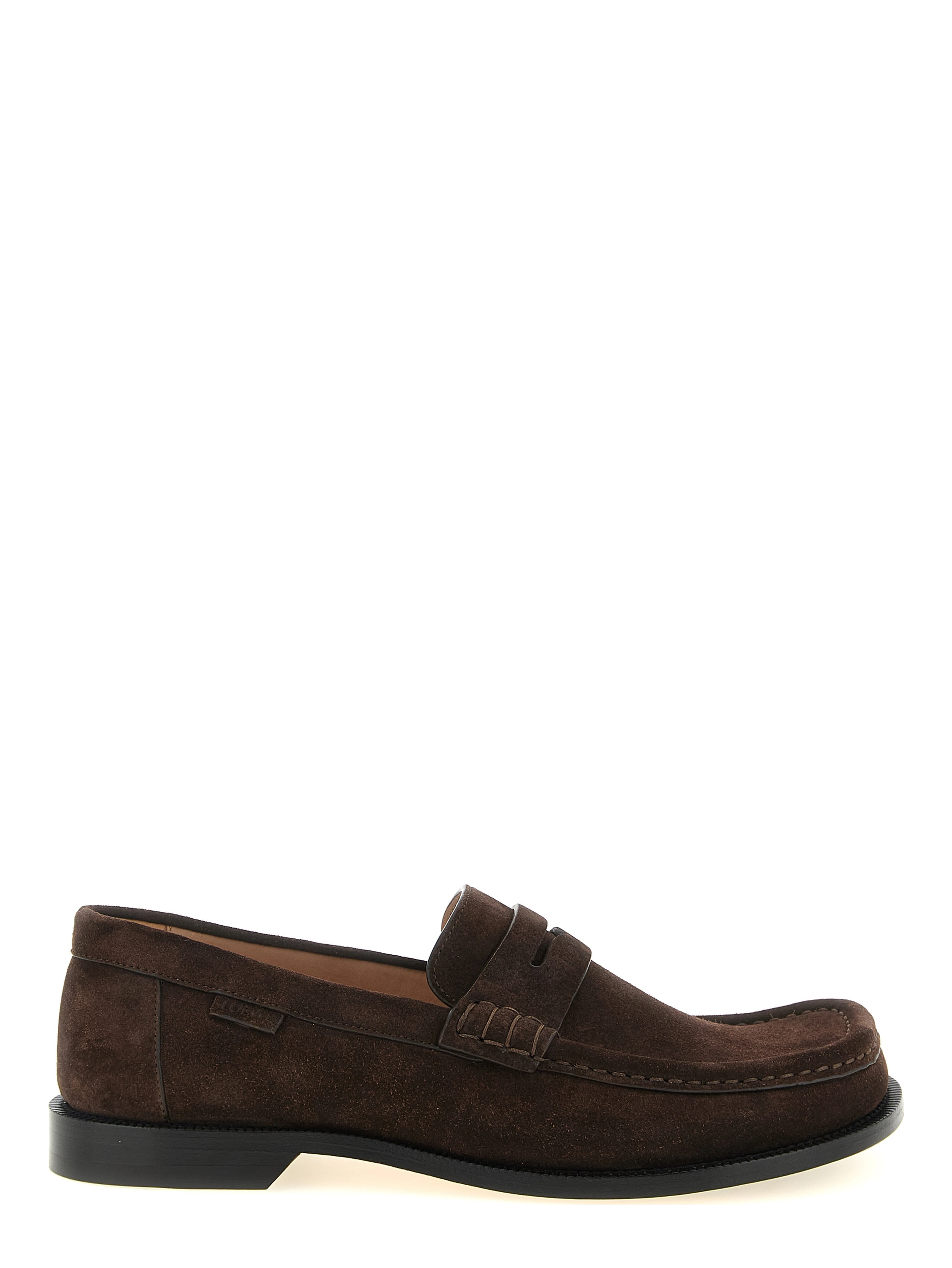 Brown Calfskin Slip-On Loafers