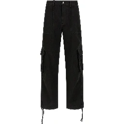 Black Cotton Cargo Pants