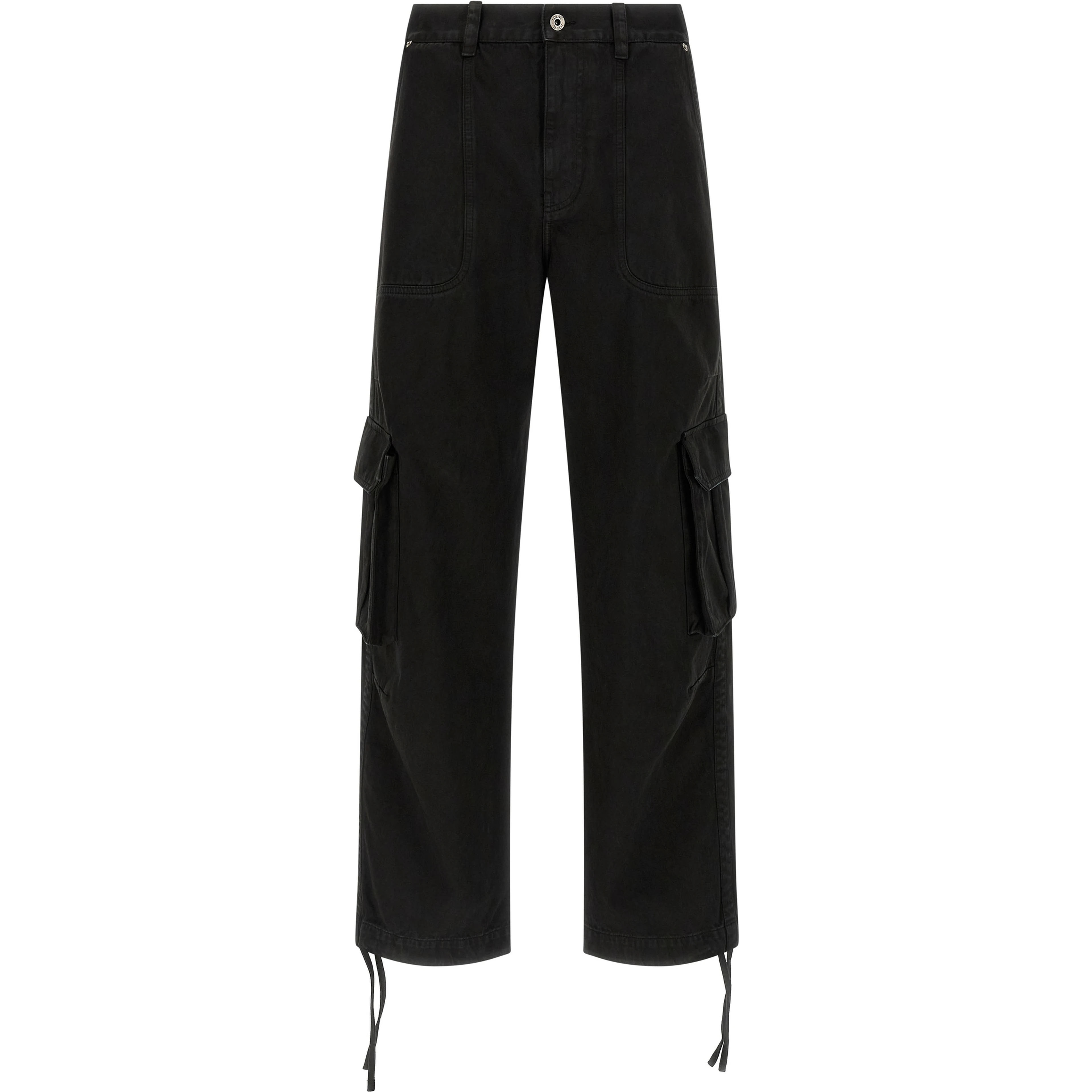 Black Cotton Cargo Pants