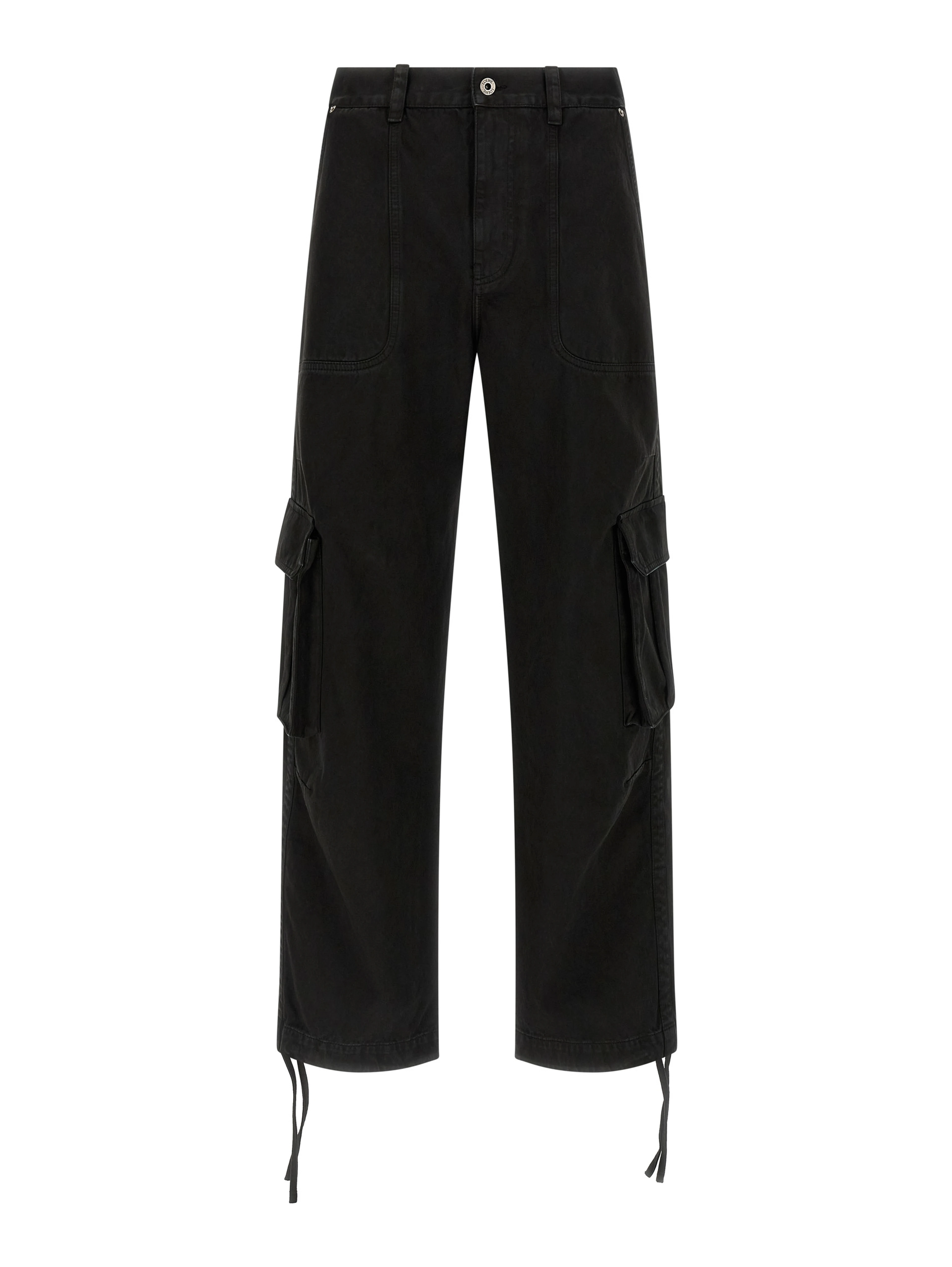 Black Cotton Cargo Pants