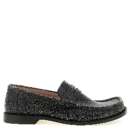 Black Calfskin Slip-On Loafers