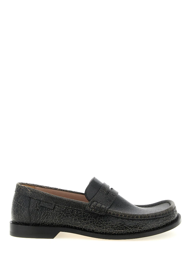Black Calfskin Slip-On Loafers