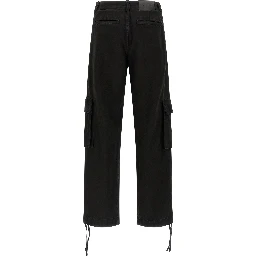 Black Cotton Cargo Pants