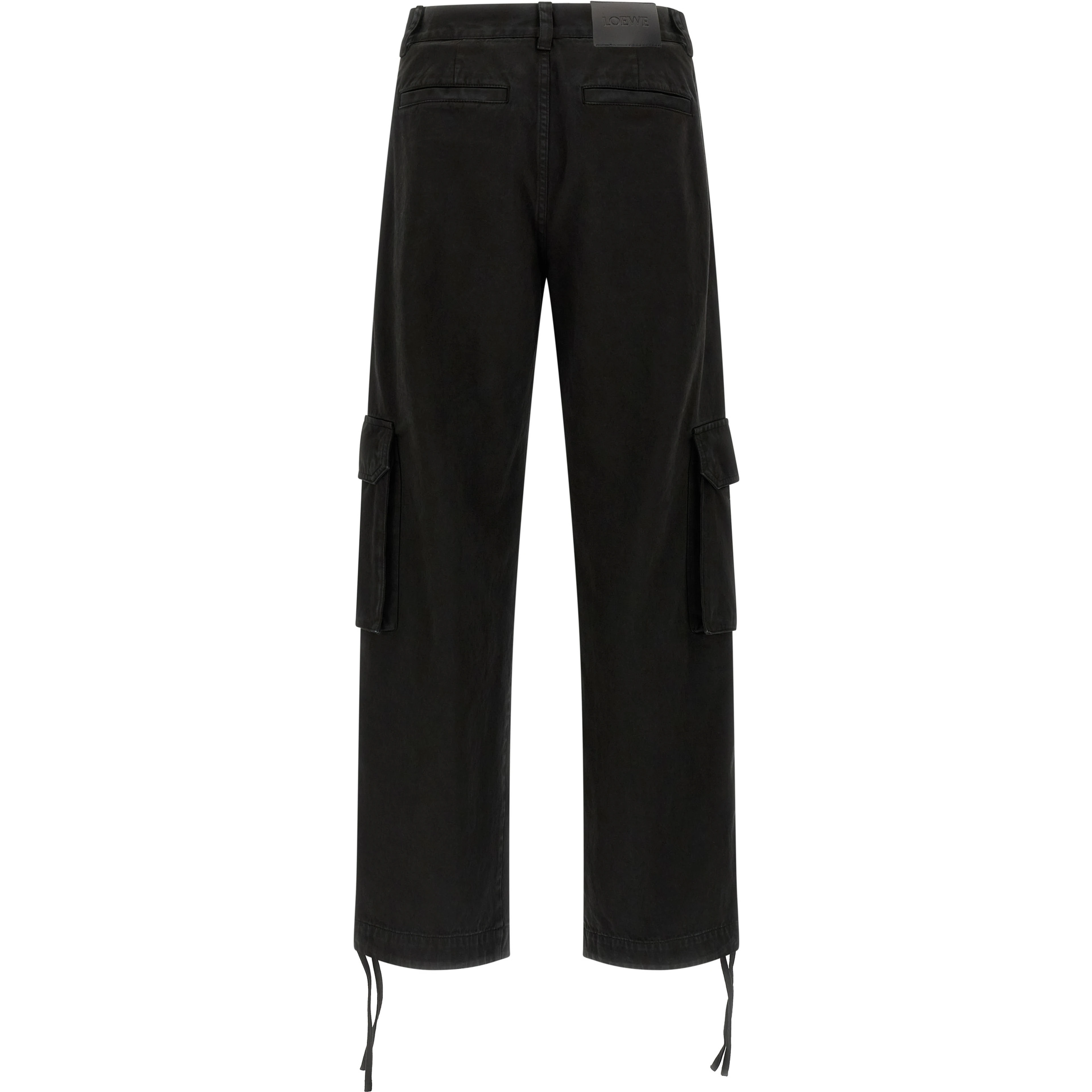 Black Cotton Cargo Pants