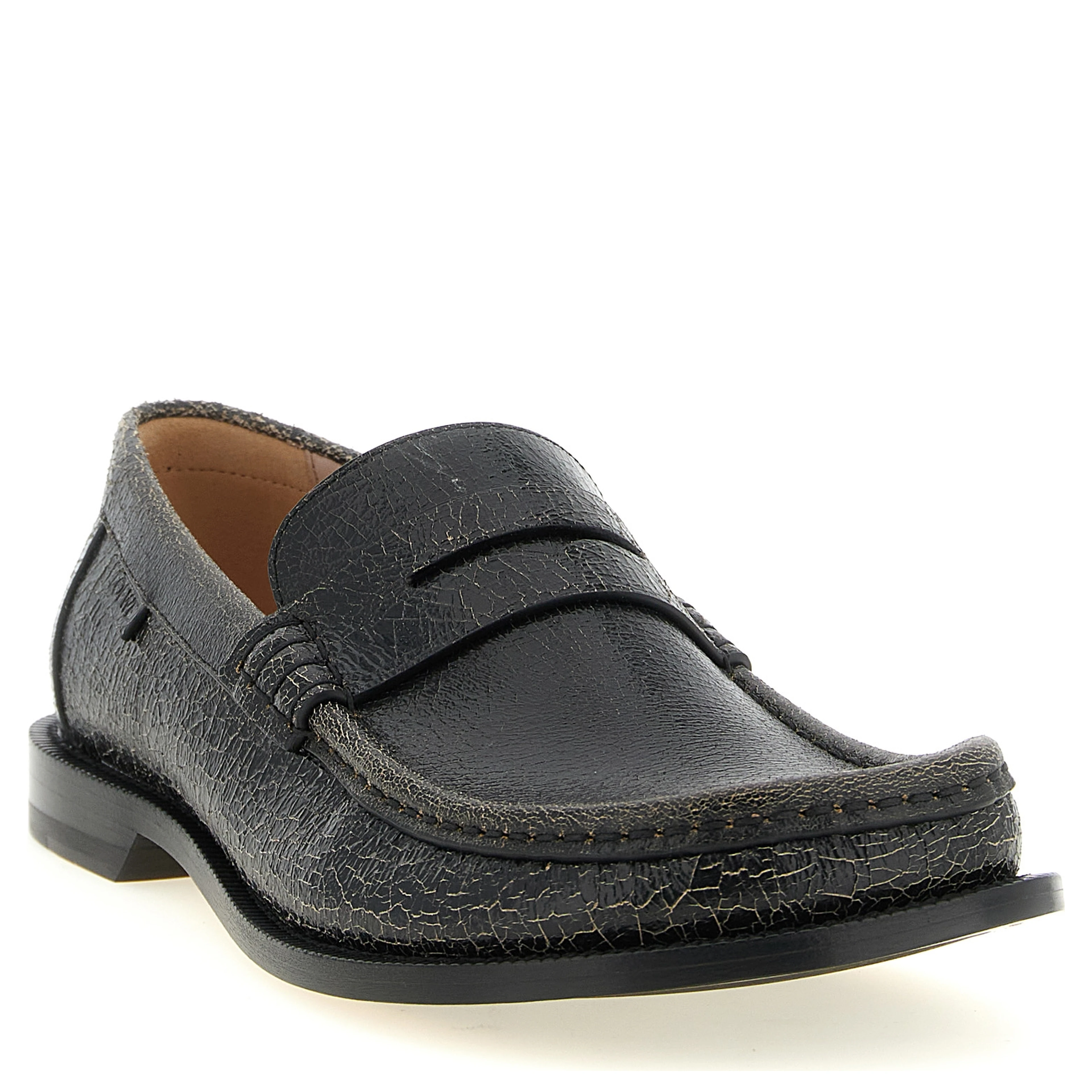 Black Calfskin Slip-On Loafers