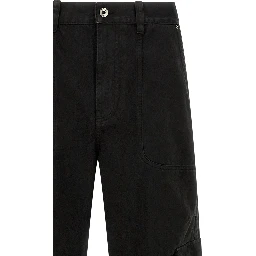 Black Cotton Cargo Pants