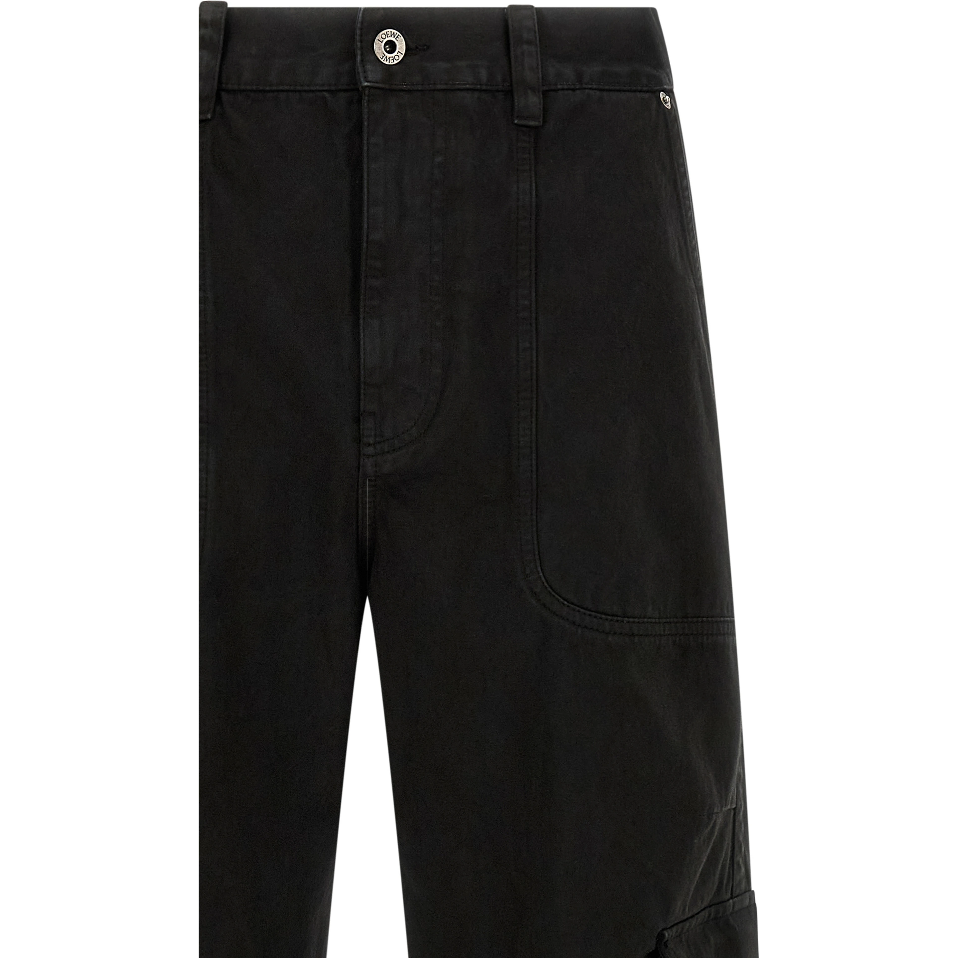 Black Cotton Cargo Pants