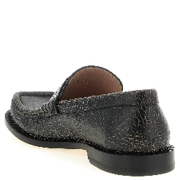 Black Calfskin Slip-On Loafers