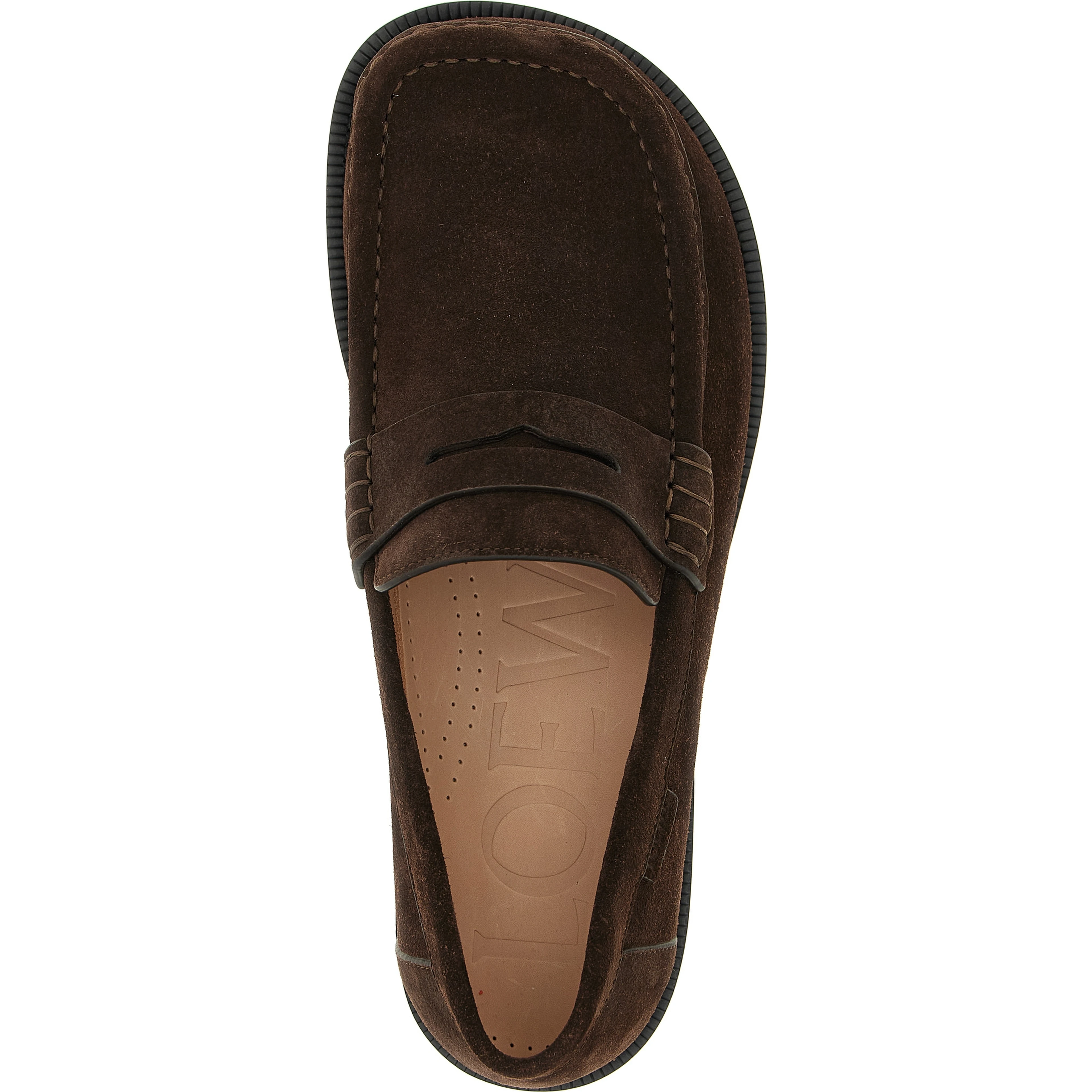 Brown Calfskin Slip-On Loafers