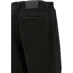 Black Cotton Cargo Pants