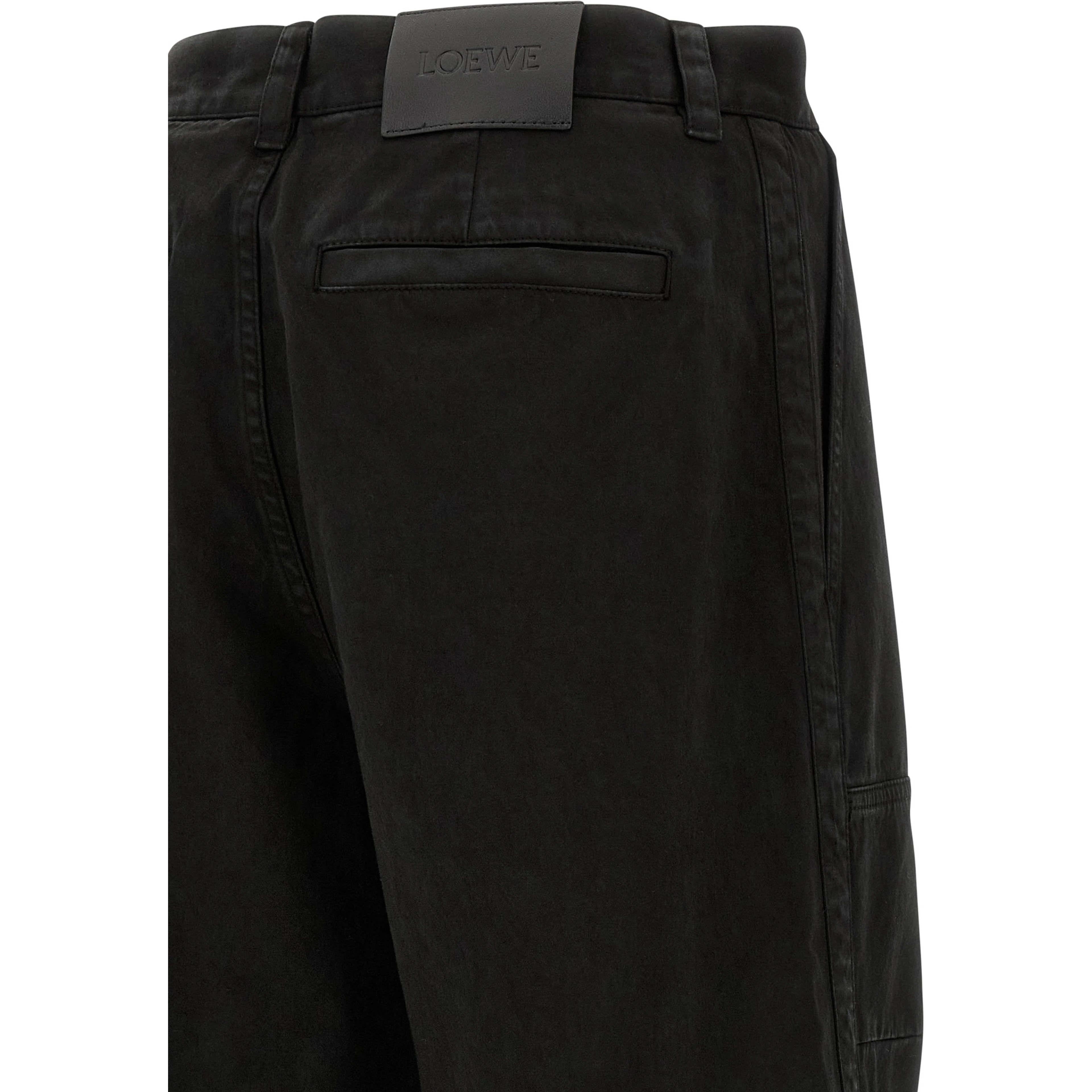 Black Cotton Cargo Pants