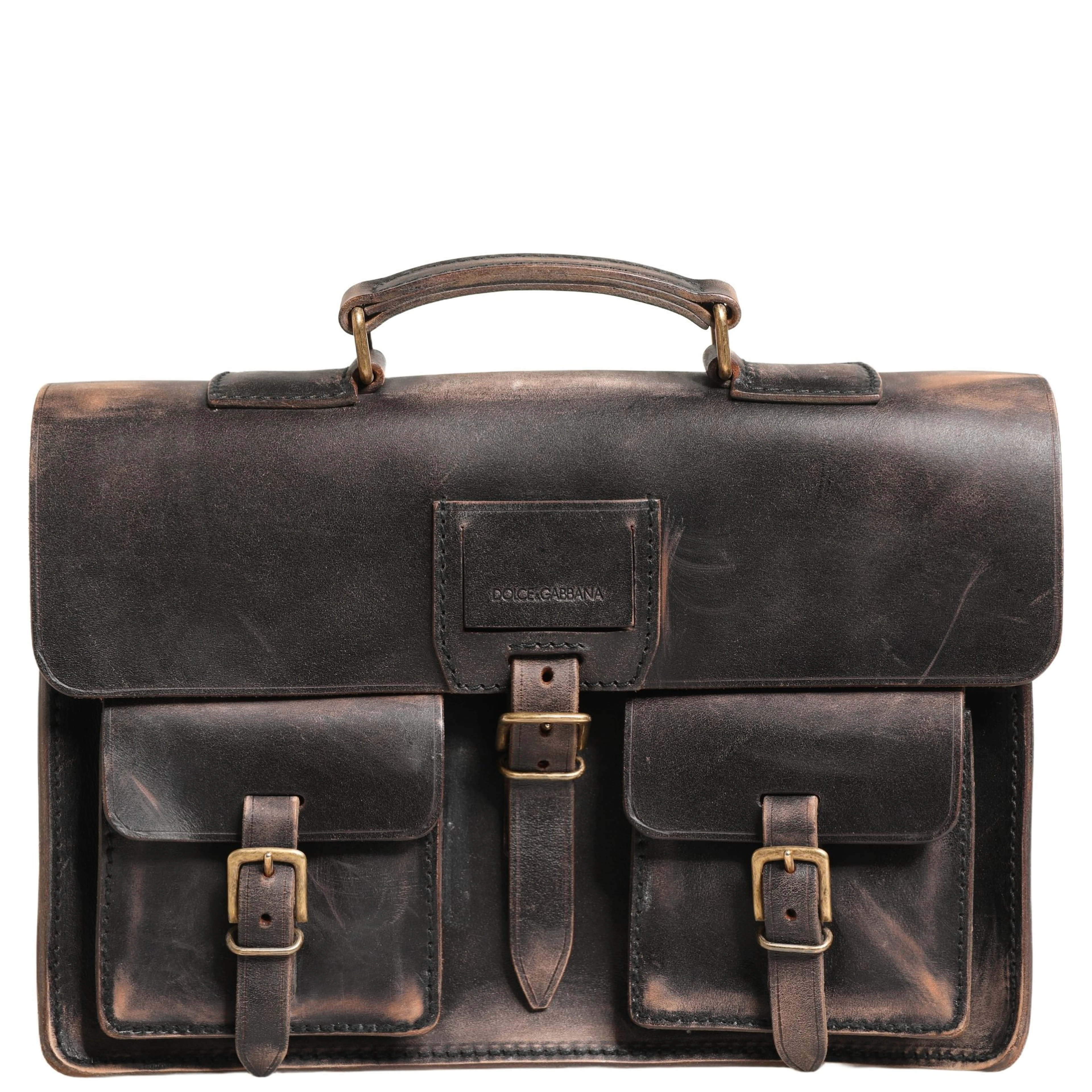 Black Leather Shoulder Satchel Briefcase Men Borse Bag