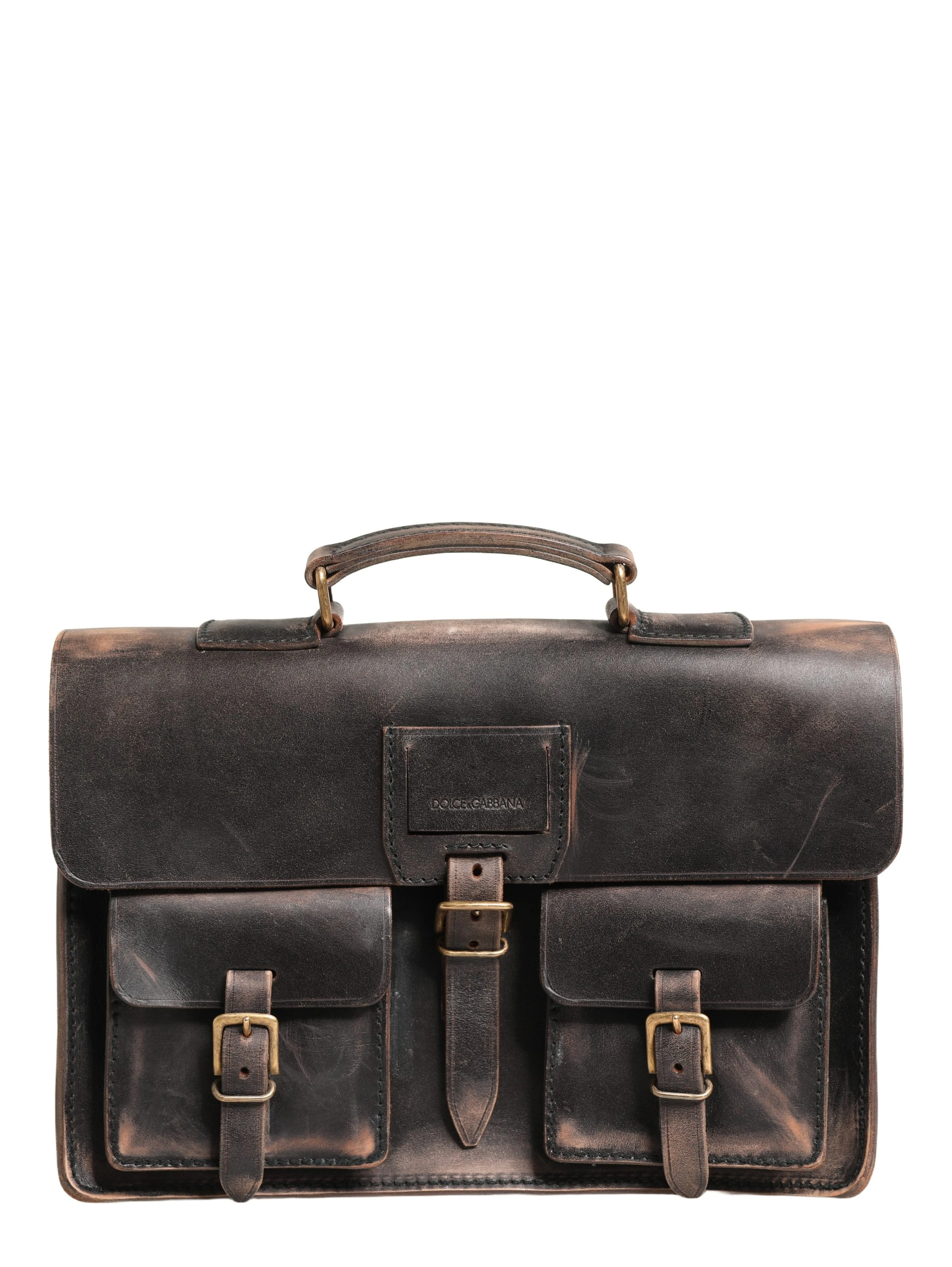 Black Leather Shoulder Satchel Briefcase Men Borse Bag