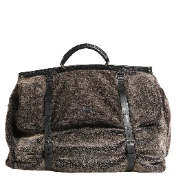 Black Shearling Leather Messenger Shoulder Men Borse Bag