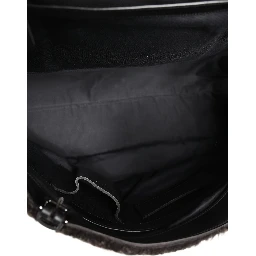Black Shearling Leather Messenger Shoulder Men Borse Bag