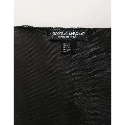 Black Satin Silk Fringed Lace Stole Scarf