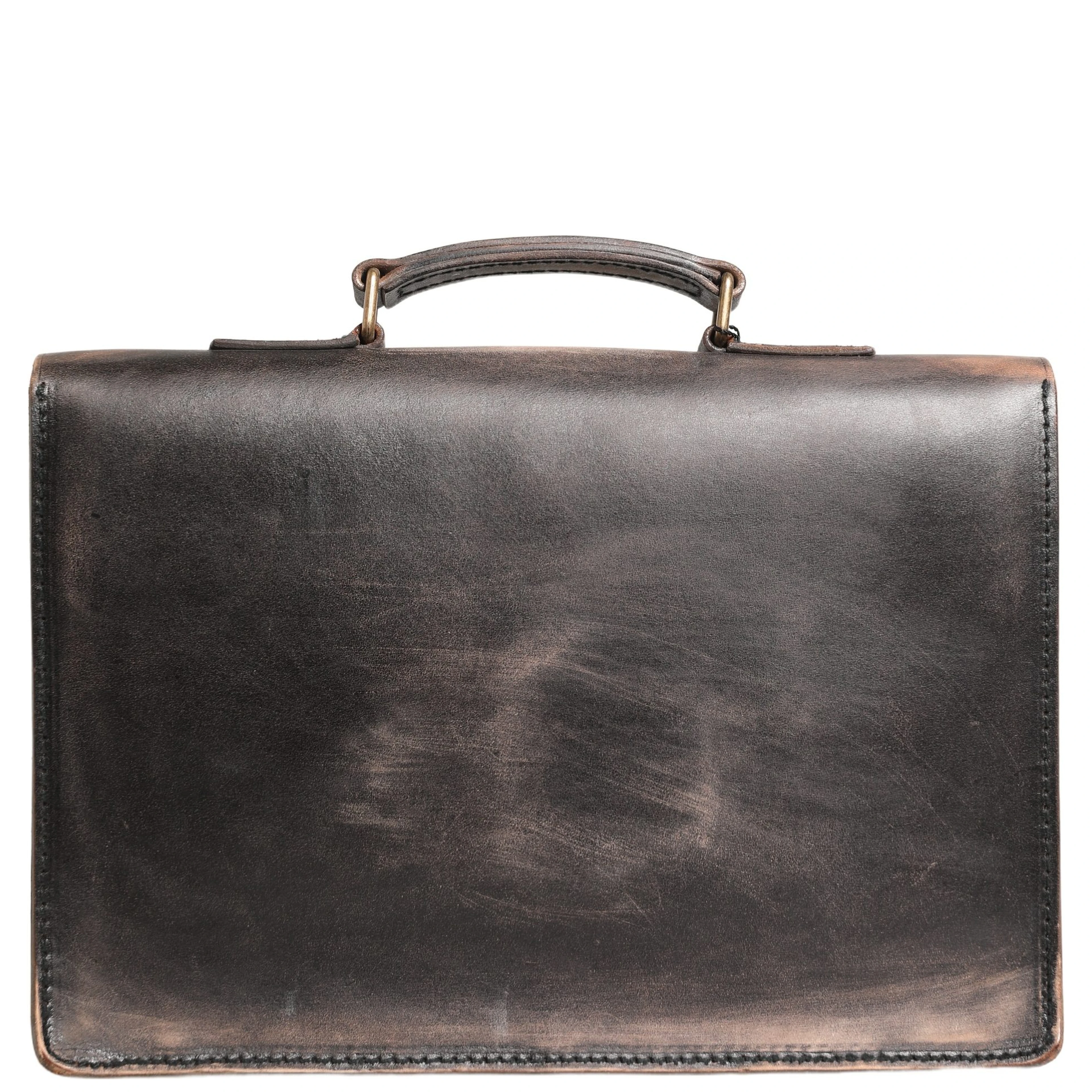 Black Leather Shoulder Satchel Briefcase Men Borse Bag